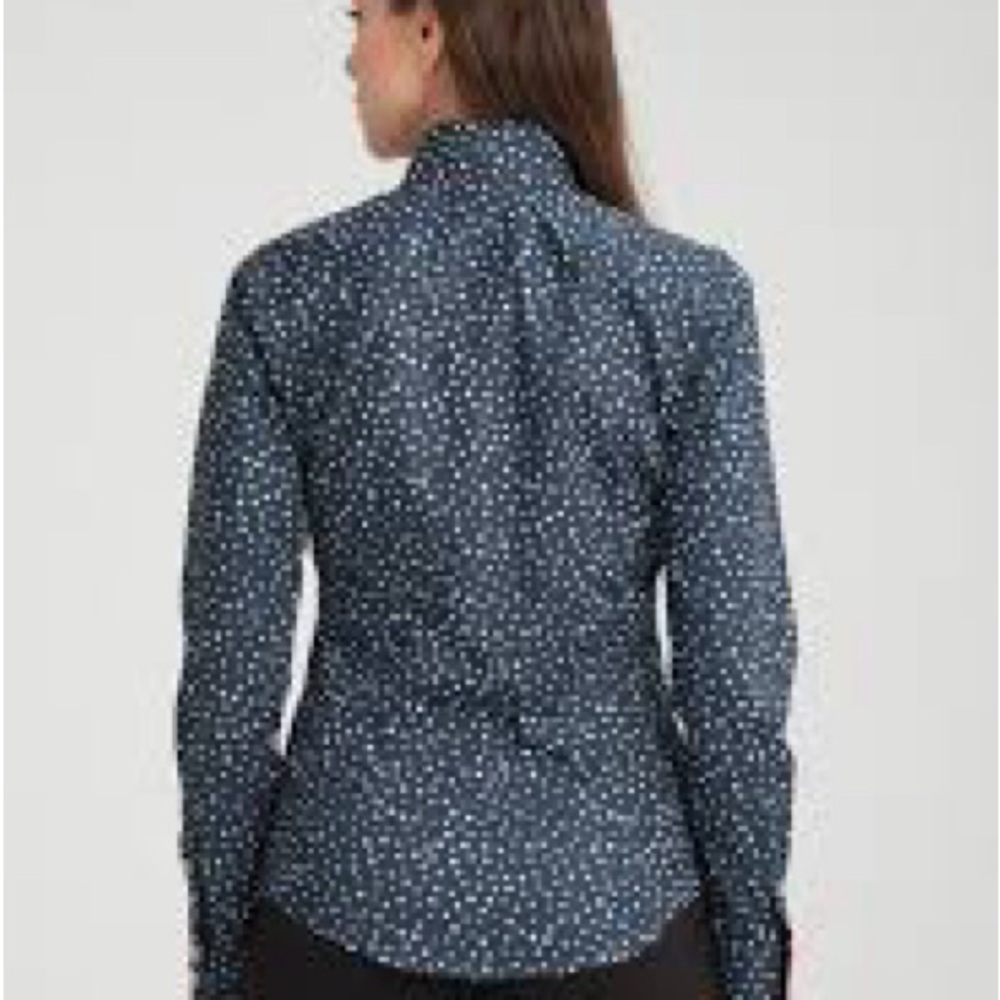 Foxcroft Navy Blue Printed Button-Down Shirt - Picture 2 of 11